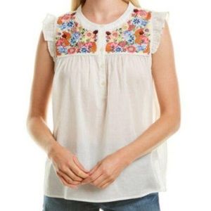 Jcrew Embroidered Blouse Small